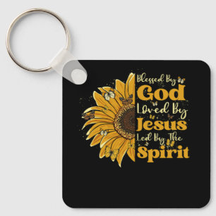 Gezegend door God Geliefd door Jezus geleid door d Sleutelhanger