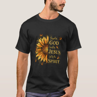 Gezegend door God Geliefd door Jezus Halve Zonnebl T-shirt