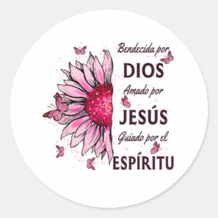 Gezegend door God Geliefd door Jezus Ronde Sticker