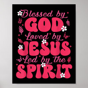 Gezegend door God Geliefd door Jezus Vlinder Bloem Poster