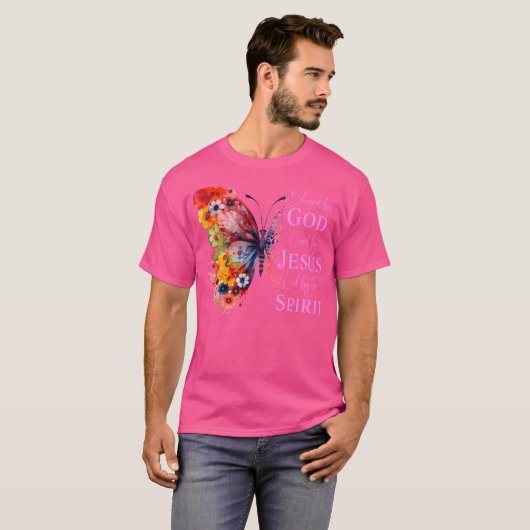 Gezegend door God - Geliefd door Jezus Vlinder T-shirt (Voorkant volledig)