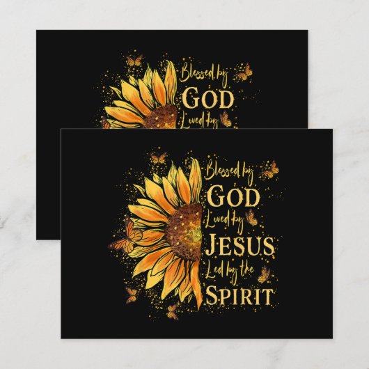 Gezegend door God - Geliefd door Jezus, Zonnebloem (Voorkant / Achterkant)