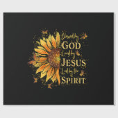 Gezegend door God - Geliefd door Jezus, Zonnebloem Cadeaupapier (Vlak)