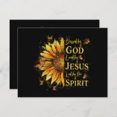 Gezegend door God - Geliefd door Jezus, Zonnebloem Feestdagenkaart (Voorkant / Achterkant)