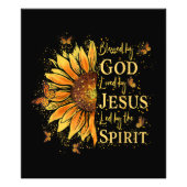 Gezegend door God - Geliefd door Jezus, Zonnebloem Foto Afdruk (Voorkant)