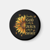 Gezegend door God - Geliefd door Jezus, Zonnebloem Magneet (Voorkant)