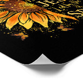 Gezegend door God - Geliefd door Jezus, Zonnebloem Poster (Hoek)