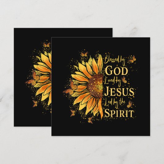 Gezegend door God - Geliefd door Jezus, Zonnebloem Save The Date (Voorkant / Achterkant)