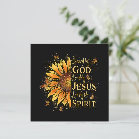 Gezegend door God - Geliefd door Jezus, Zonnebloem Save The Date (Staand voorkant)