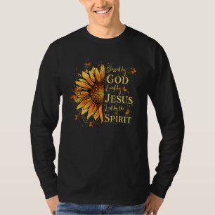 Gezegend door God Geliefd door Jezus Zonnebloem T-shirt