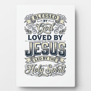 Gezegend Door God Jezus Heilige Geest Vintage T-sh Fotoplaat