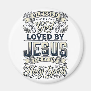 Gezegend Door God Jezus Heilige Geest Vintage T-sh Magneet