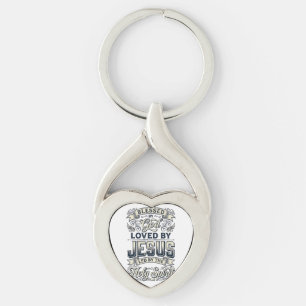 Gezegend door God Jezus Heilige Geest Vintage T-sh Sleutelhanger