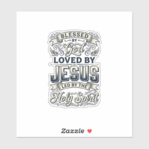 Gezegend Door God Jezus Heilige Geest Vintage T-sh Sticker