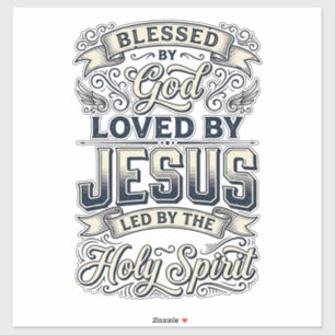 Gezegend Door God Jezus Heilige Geest Vintage T-sh Sticker