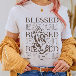Gezegend door God Modern Christelijk esthetisch T-shirt