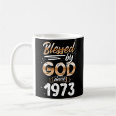 Gezegend door God sinds 1973, cadeautjes voor mann Koffiemok (Links)
