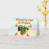 GEZEGEND DOOR GOD VERJAARDAG KAART (Gele Bloem)