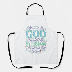 Gezegend Door God verwend Door Mijn Man Shirt Ontw Schort