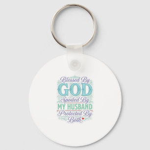Gezegend Door God verwend Door Mijn Man Shirt Ontw Sleutelhanger