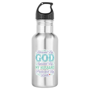 Gezegend Door God verwend Door Mijn Man T-shirt On Waterfles