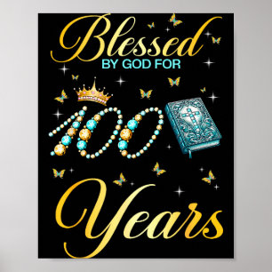 Gezegend door God voor 100 jaar oud 100ste verjaar Poster