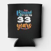 Gezegend door God voor 33 jaar Blikjeskoeler (Voorkant)