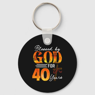 Gezegend door God voor 40 jaar oud cadeau 40ste ve Sleutelhanger
