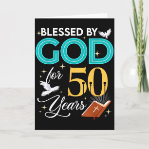 Gezegend door God voor 50 jaar oud 50 verjaardag 5 Kaart