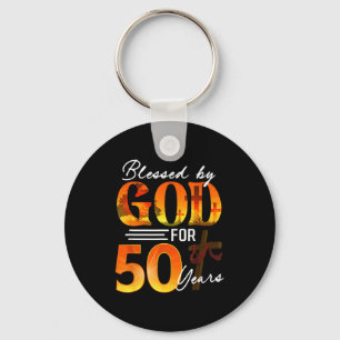Gezegend door God voor 50 jaar oud cadeau 50ste ve Sleutelhanger