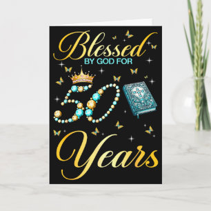 Gezegend door God voor 50 jaar oude christelijke 5 Kaart
