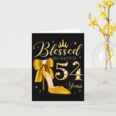 Gezegend door God voor 54 jaar oude 54e verjaardag Kaart (Gele Bloem)