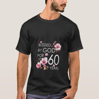 Gezegend door God voor 60 jaar oude kersenbloesem T-shirt