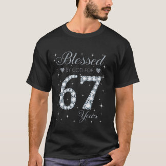 Gezegend door God voor 67 jaar oude 67e verjaardag T-shirt