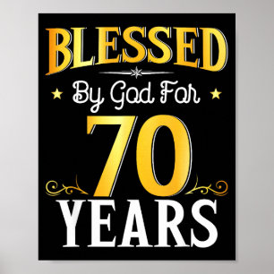 Gezegend door God voor 70 jaar 70ste verjaardag ma Poster
