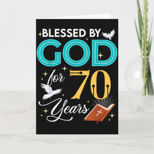 Gezegend door God voor 70 jaar oud 70 verjaardag 7 Kaart