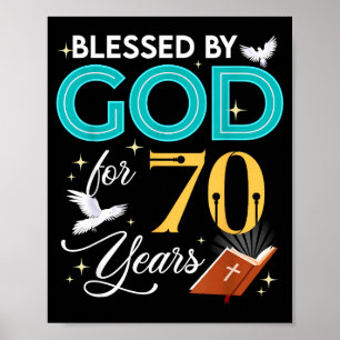 Gezegend door God voor 70 jaar oud 70 verjaardag 7 Poster