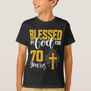 Gezegend door God voor 70 jaar oud 70ste verjaarda T-shirt