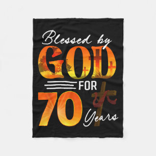 Gezegend door God voor 70 jaar oud cadeau 70ste ve Fleece Deken