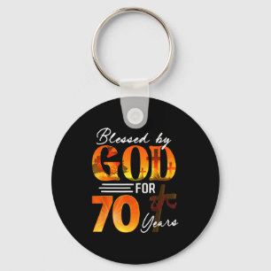 Gezegend door God voor 70 jaar oud cadeau 70ste ve Sleutelhanger