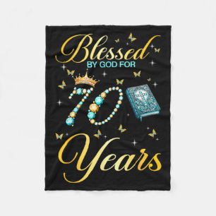 Gezegend door God voor 70 jaar oud christelijke ve Fleece Deken
