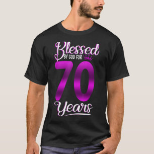 Gezegend door God voor 70 jaar oude 70ste verjaard T-shirt