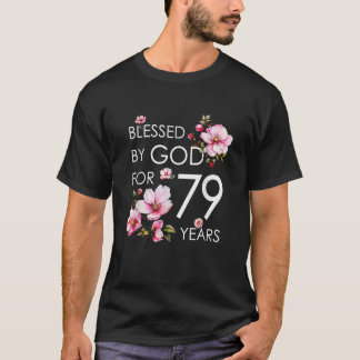 Gezegend door God voor 79 jaar oude kersenbloesem T-shirt
