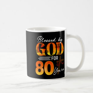 Gezegend door God voor 80 jaar oud cadeau 80ste ve Koffiemok