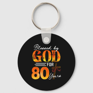 Gezegend door God voor 80 jaar oud cadeau 80ste ve Sleutelhanger