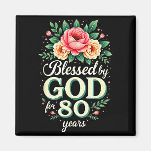 Gezegend door God voor 80 jaar Religieuze 80e verj Magneet