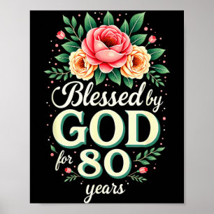 Gezegend door God voor 80 jaar religieuze 80ste ve Poster