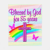 GEZEGEND DOOR GOD VOOR 85 JAAR FLEECE DEKEN (Voorkant)