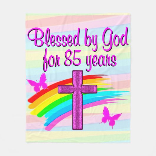 GEZEGEND DOOR GOD VOOR 85 JAAR FLEECE DEKEN (Voorkant)