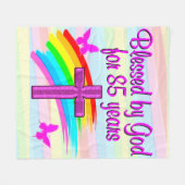 GEZEGEND DOOR GOD VOOR 85 JAAR FLEECE DEKEN (Voorkant (Horizontaal))